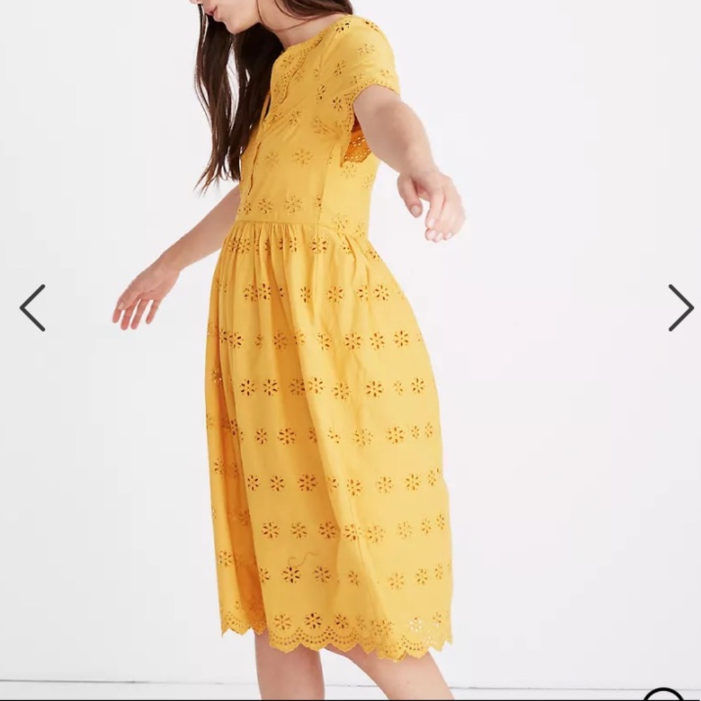 Madewell scalloped eyelet midi dress